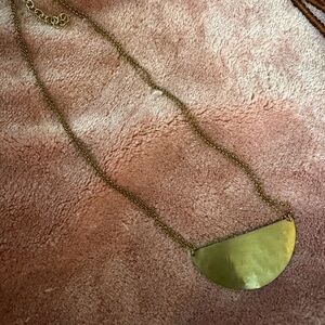 Gold Half-Moon Pendant Necklace - Women